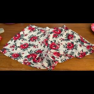 White shorts with pink flowers